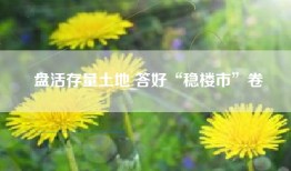盘活存量土地 答好“稳楼市”卷